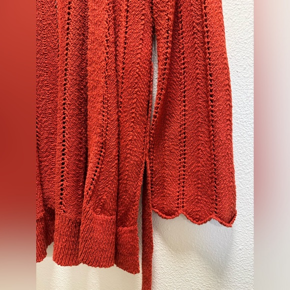 Anthropologie Meadow Rue Priscilla Belted Knit Cardigan Sweater Duster Medium - Picture 8 of 13